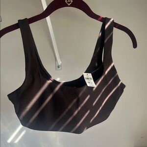 Aerie Chocolate Ribbed Bra NWT
